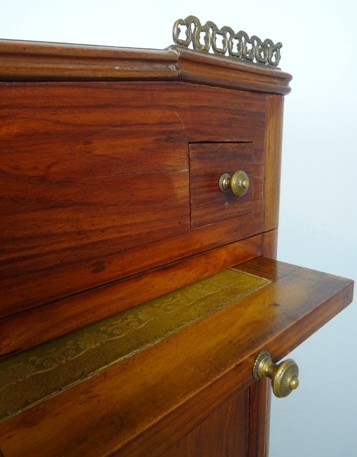 Rare Antique Military Campaign Tulipwood Davenport Desk